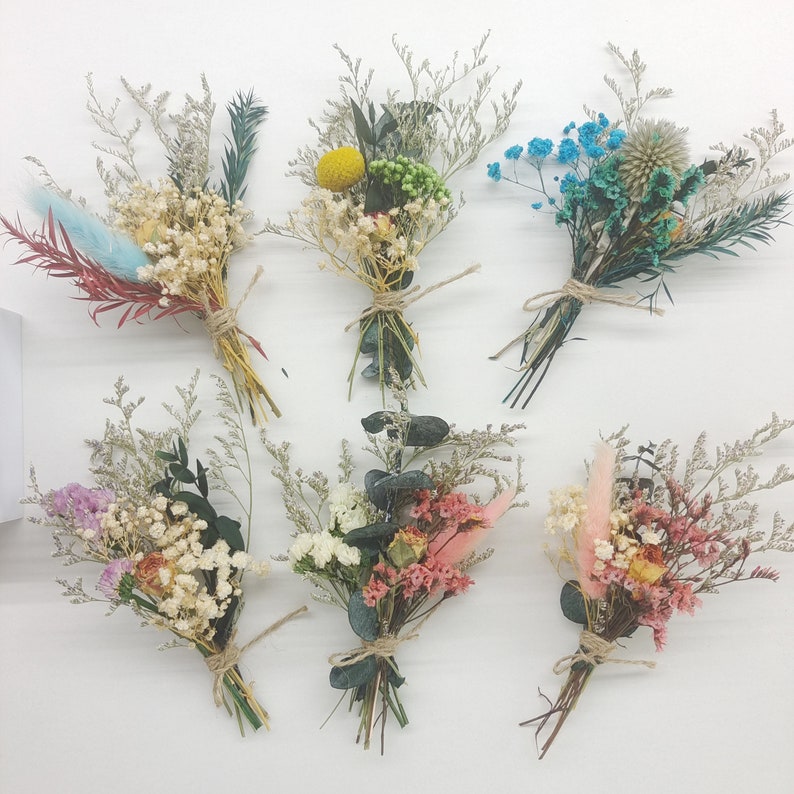 Mini Dried Flowers Bouquetwall Decorhome Decornatural Dried Etsy