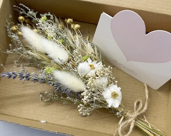 Ramo de flores secas en miniatura para buzón: decoración bohemia natural para el hogar