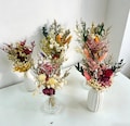 Bohemian Mini Dried Flower Bouquet, Small Vase Decor, Wedding Favors, Table Centerpiece