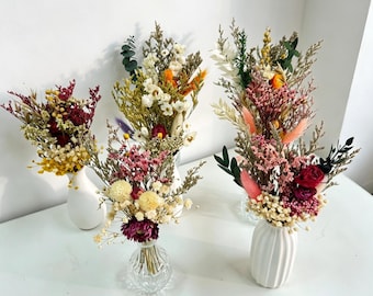 Mini ramo de flores secas estilo bohemio, decoración para jarrones pequeños, recuerdos de boda, centro de mesa.