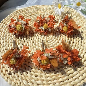 Boho Dried Flower Hair Pins: Autumn Wedding Hair Accessories