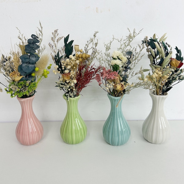 Small Dried Flower Arrangements with Vase Option,Mini Dried Flowers Bouquet,Natural Flower Decor,Letterbox Bouquet,Boho Home Decor Gift