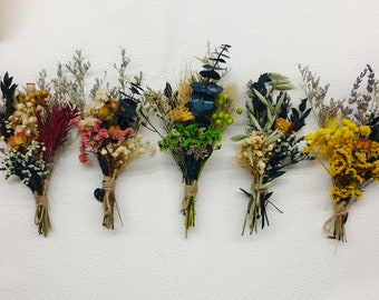 Mini ramo de flores secas: decoración rústica de mesa, ramo de boda