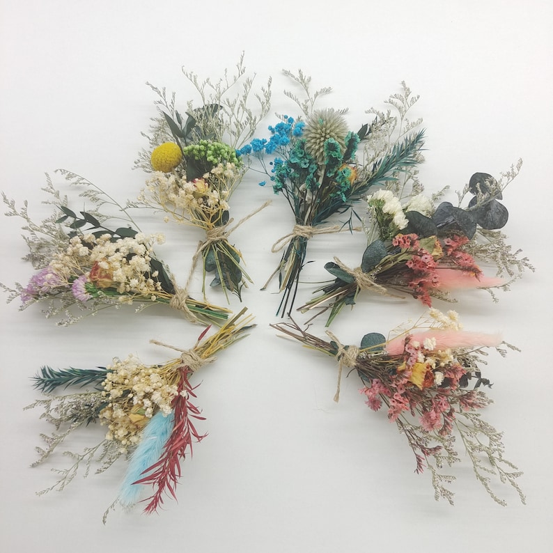 Mini Dried Flowers Bouquetwall Decorhome Decornatural Dried Etsy