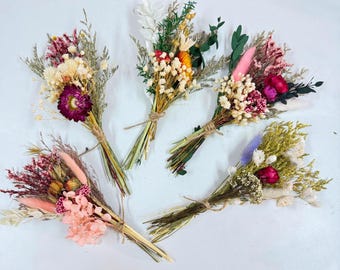 Bohemian Dried Flower Mini Bouquet, Small Vase Bouquet, Wedding Table Center, Bridesmaid Proposal Gifts