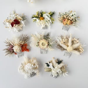Natural Dried Flower Hair Comb,Boho Girl&#39;s Hair Comb,Wedding Floral Hair Pins,Bridal Flower Comb,Boutonniere,Wedding Bridal Accessories