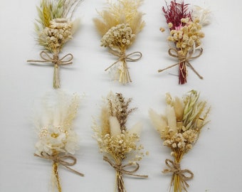 Mini ramo de flores secas: decoración bohemia para el hogar, arreglo floral natural