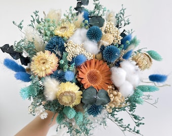 Ramo de flores secas naturales: decoración de boda bohemia, hecho a mano
