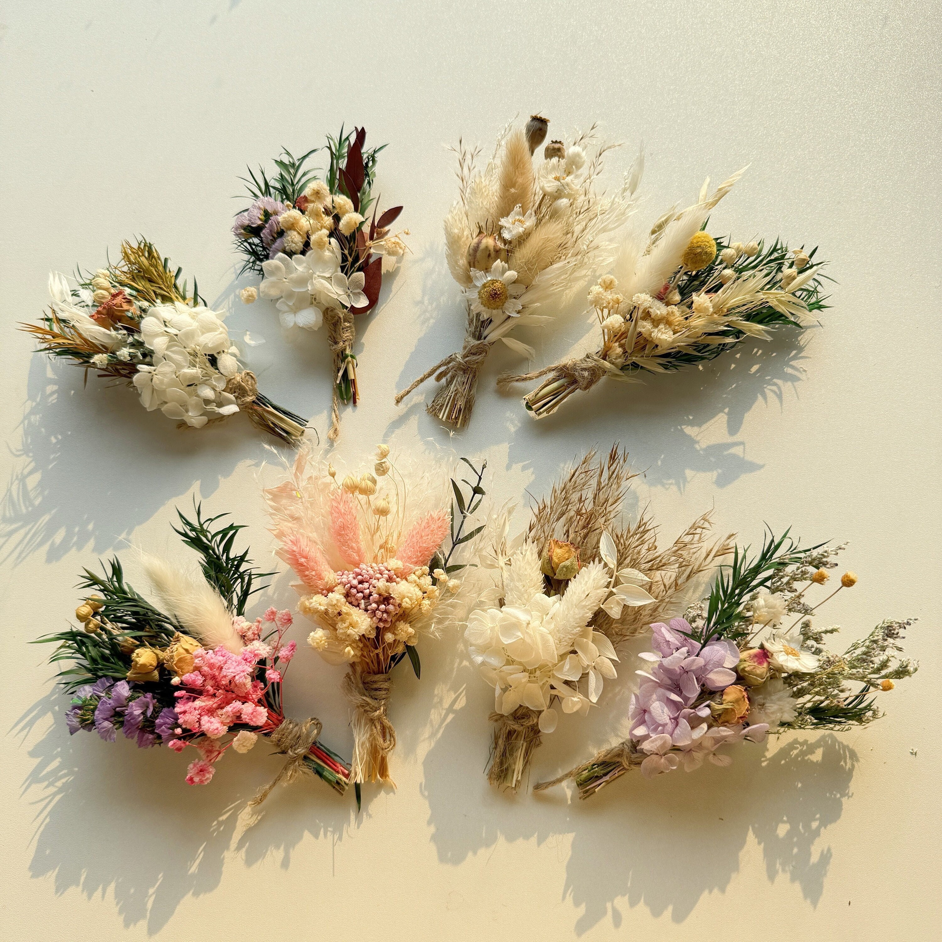 Mini Dried Flower Bouquet,Dried Flower Rustic Boutonniere,Wedding Boutonniere,Groomsmen Boho Boutonniere,Bride and Groom Flowers,Flower Gift