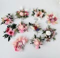 Boho Wedding Dried Flower Hair Comb,Wrist Corsage,Natural Dried Flower Mixed Bridal Hair Acce,Girl's Hair Pins,Wedding Hair Accessories,Gift