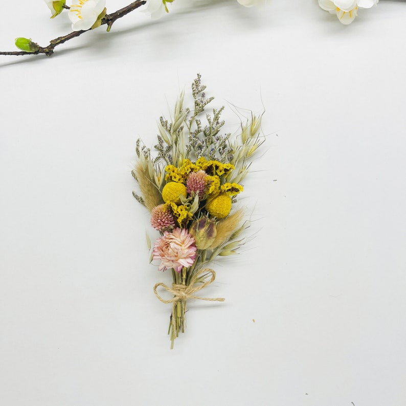Bouquet naturel de fleurs séchées Boho Mini, arrangement floral de bouquet séché, bouquet fait à la main, fleurs de mariage, décoration intérieure, décoration murale, cadeau de maison Style 1