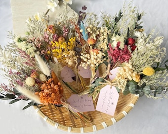 Mini ramo de flores secas, regalo de boda bohemio