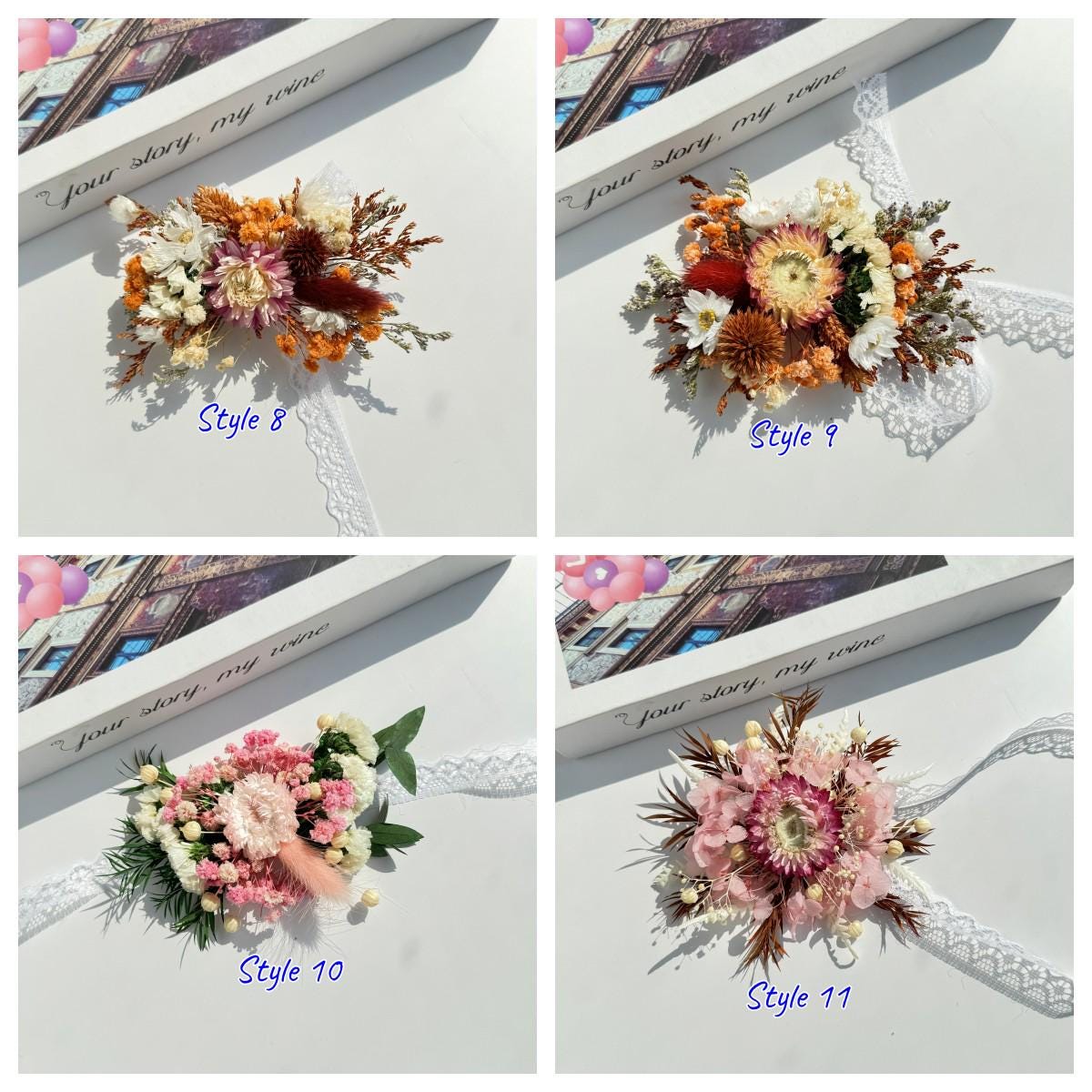 Rustic Dried Flower Wrist Corsage: Boho Wedding Accessory - Etsy