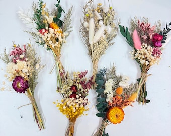 Boho Dried Flower Mini Bouquet, Rustic Wedding Table Center, Floral Arrangement, Bridesmaid Proposal Gifts