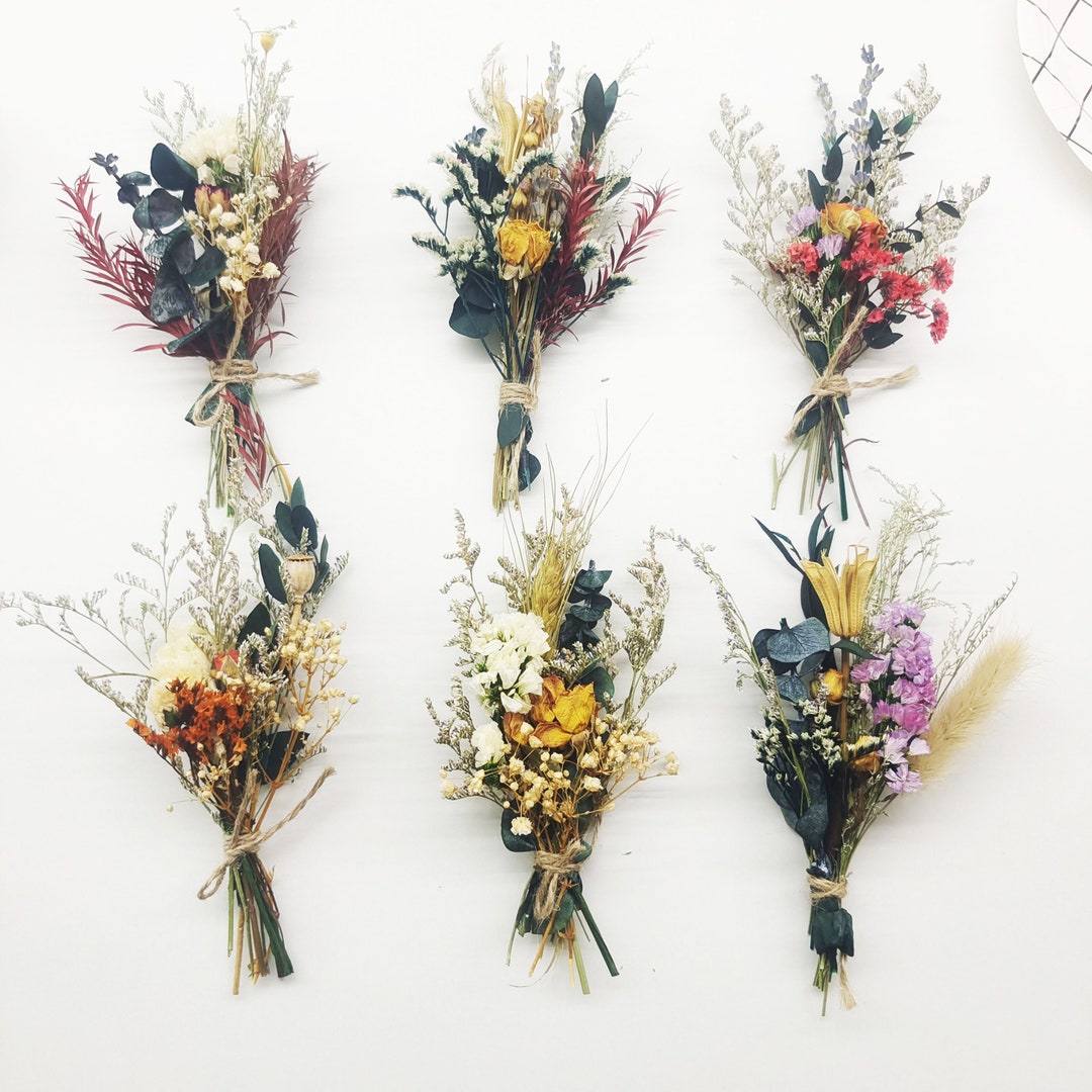 Small Dried Flower Bouquet,dried Bouquet Floral Arrangement,boho Dried Rose Bouquet,all Natural