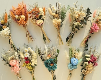 Mini ramo de flores secas estilo bohemio, arreglo floral en jarrón pequeño, regalo de propuesta de dama de honor, decoración de boda