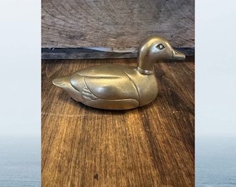 Vintage Solid Brass MCM Duck Lint Brush 5.5” x 3” 1950’s