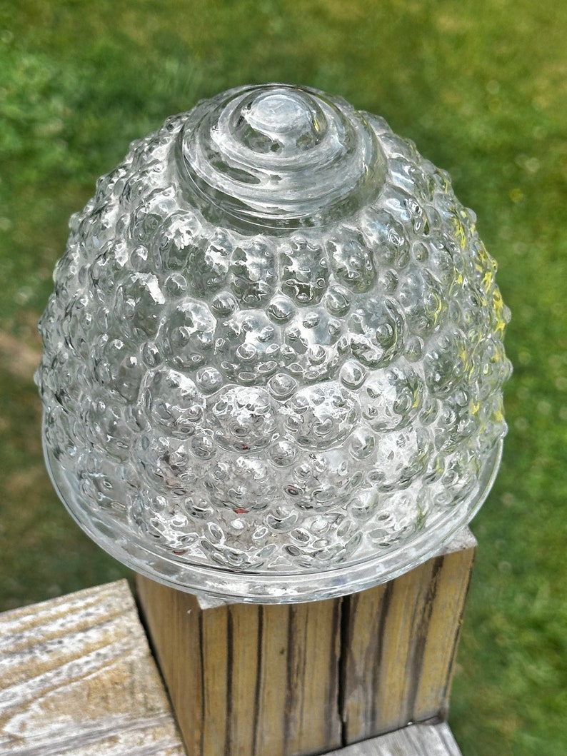Vintage Frosted Glass Lamp Shade Globe Pendant Shade 5 Tall Neckless