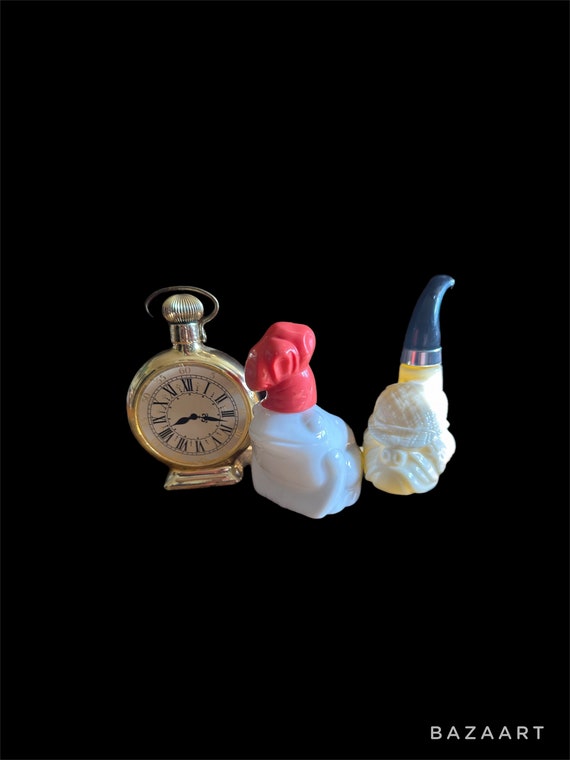 Set of 3 Vintage Avon Perfume Bottles ~ Frog~Dog … - image 1