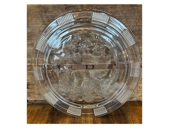 vintage Federal Glass assiette à gâteau Sharon Rose MCM 11,25 po.