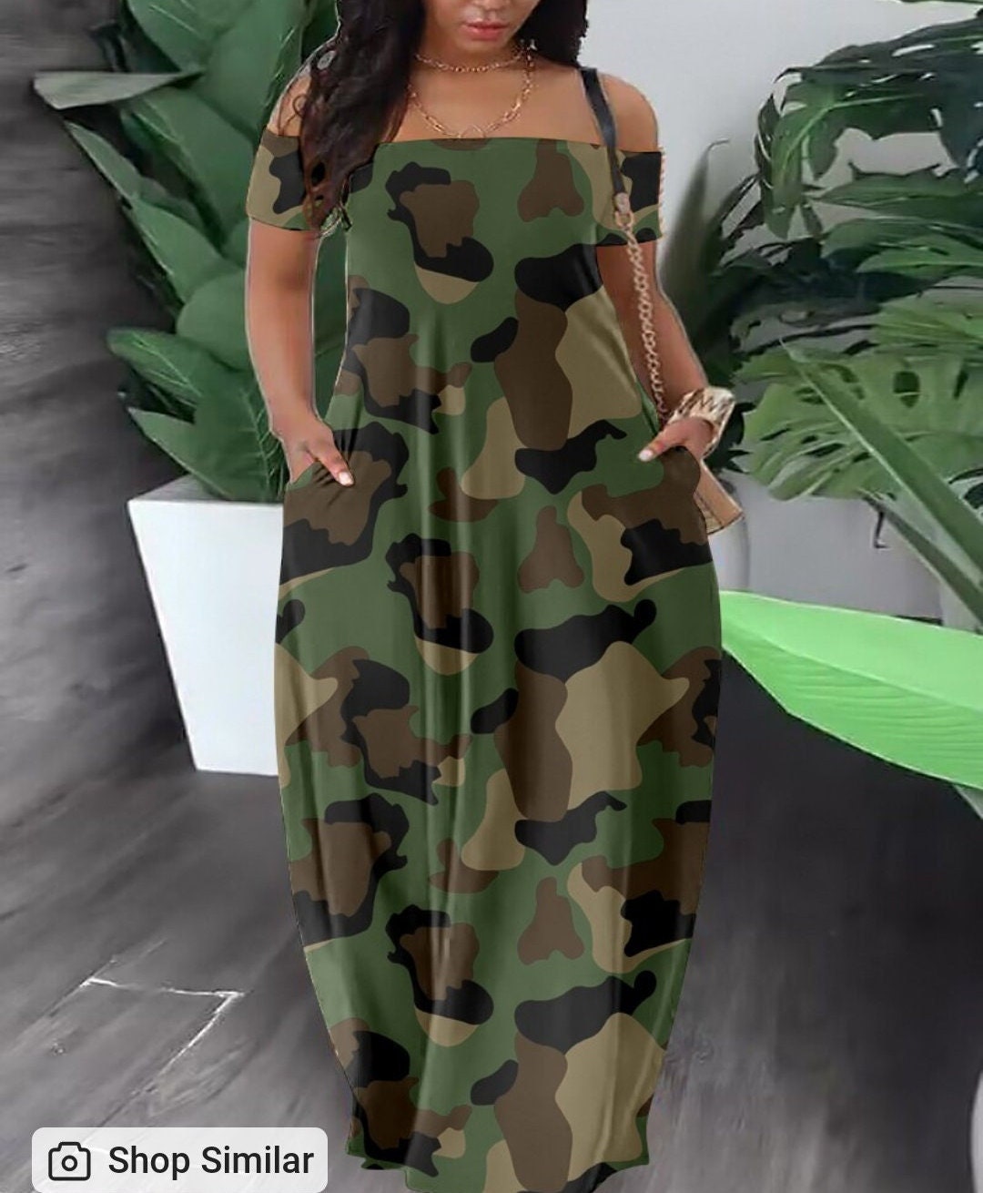 Plus Size Camouflage Maxi Dress - Etsy