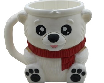 Soporte para helado con forma de oso polar en 3D, asa cómoda, mantiene las manos secas y calientes.