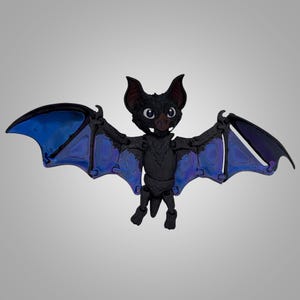 3D Printed Articulated Fruit Bat | Hanging Gothic Bat Figure | Poseable Halloween or Nature Decor