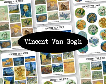 Sticker Bundle - Vincent Van Gogh | Journal & Planner Stickers | 3 Sticker Sheets