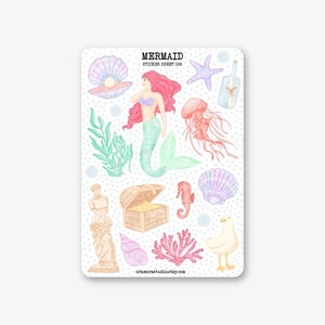 Sticker Sheet - Mermaid | Journal & Planner Stickers | Book, Story, Fairy Tale, Folklore