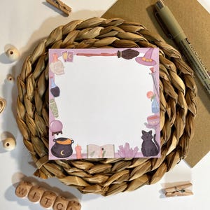 Witch Square Notepad | Mini Memo Pad, Notes, To Do List, Cute Notepad, Cosy Stationery, Magic, Witchcraft