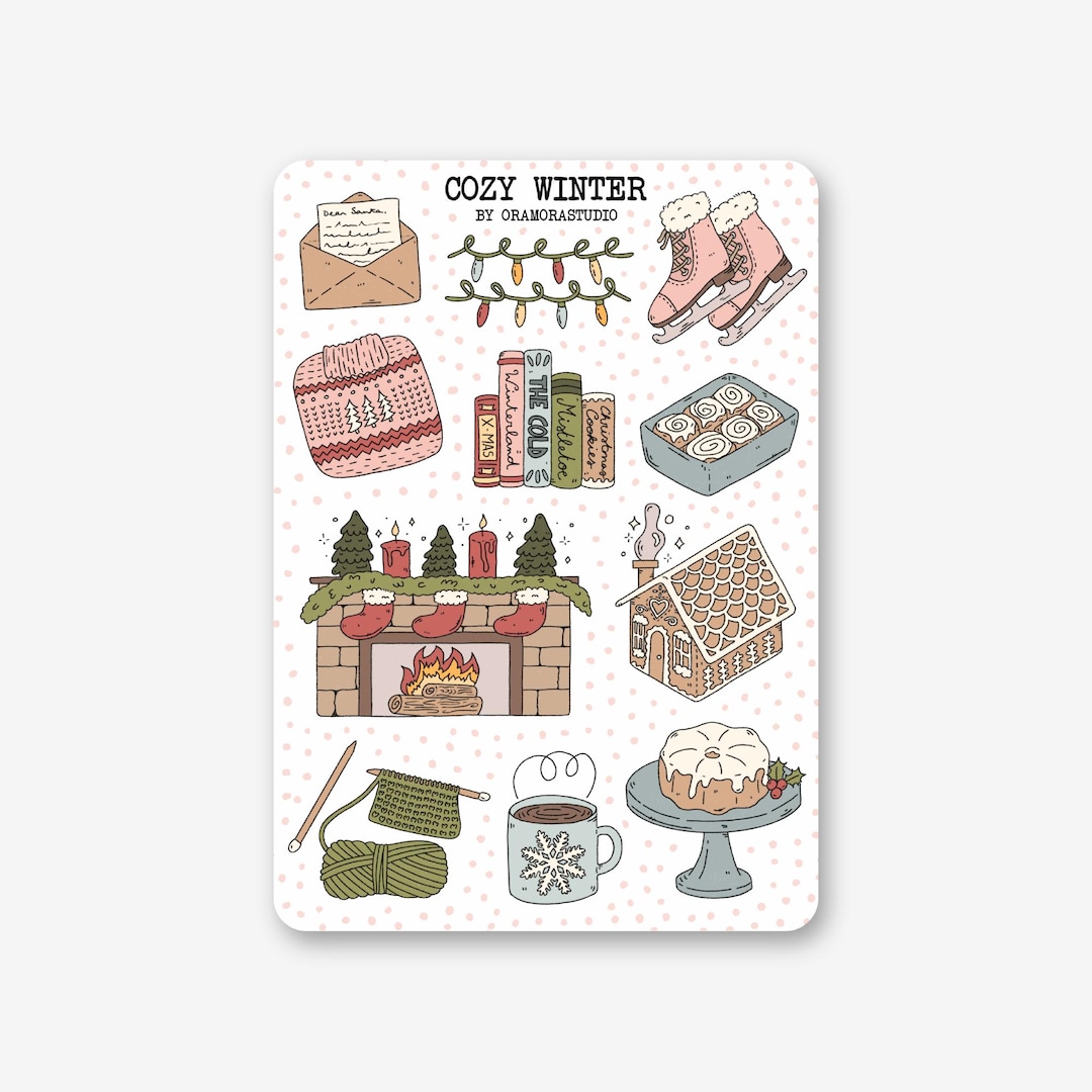 Sticker Sheet - Cozy Winter | Journal & Planner Stickers | Christmas ...