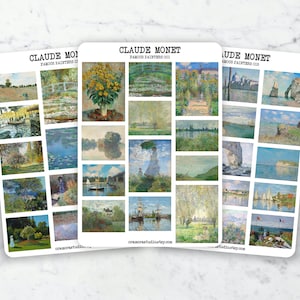 Claude Monet Sticker Bundle | Journal Stickers, Planner Stickers | Art Stickers, Sticker Pack, Sticker Set, Fine Art, Gift