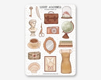 Sticker Sheet - Light Academia | Journal & Planner Stickers | Study, Vintage