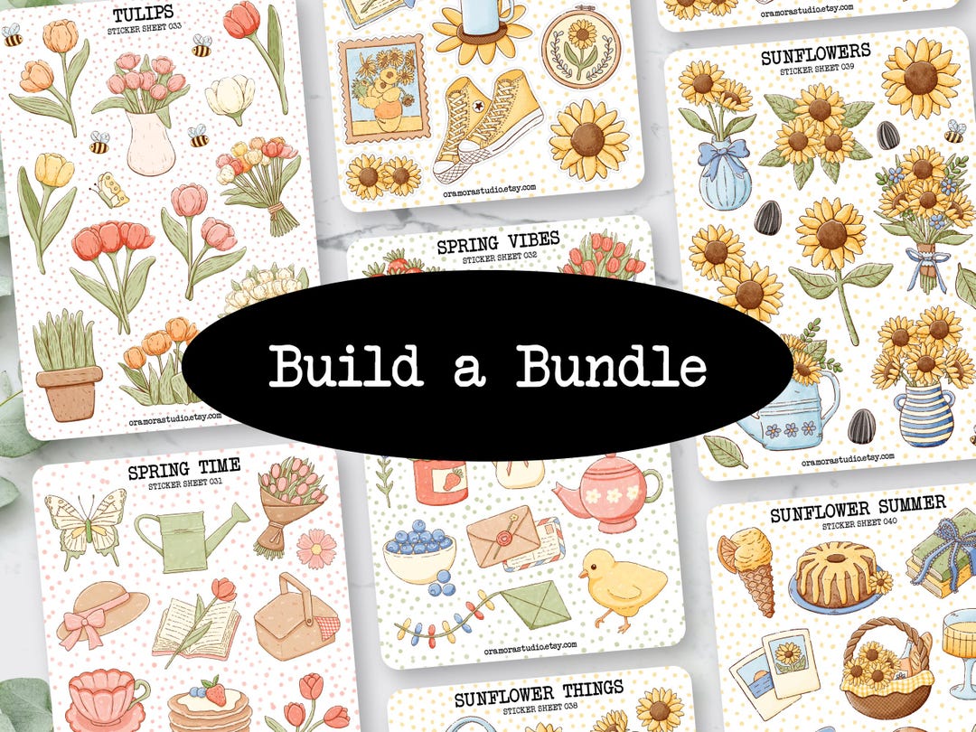 Build-a-bundle | 3 Sticker Sheets - Etsy