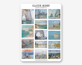 Sticker Bogen - Claude Monet | Journal & Planner Stickers | Impressionismus, Berühmte Maler