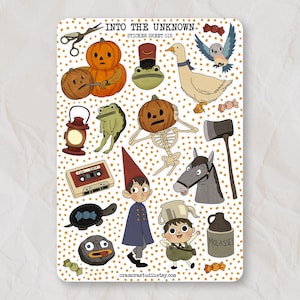 Foglio di adesivi "Into The Unknown" / Bullet Journal, Planner, Album / Autunno, Autunno, Accogliente, Rana, Zucca, Bosco, Greg, Wirt, Adesivi OTGW