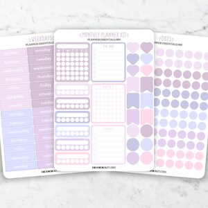 Twilight Journal Kit | Planner Essentials, Planner Stickers | Weekdays Stickers, Dots Stickers, Monthly Planner Kit, Functional Stickers