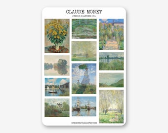 Sticker Bogen - Claude Monet | Journal & Planner Stickers | Bildende Kunst, Bedeutende Maler
