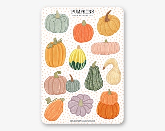 Sticker Sheet - Pumpkins | Journal & Planner Stickers | Fall, Autumn, Halloween