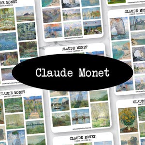 Zestaw naklejek – Claude Monet | Naklejki do dziennika i planera | 3 arkusze naklejek