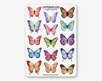 Sticker Sheet - Butterflies | Journal & Planner Stickers | Animal, Nature
