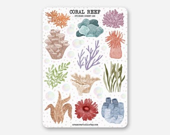 Sticker Sheet - Coral Reef | Journal & Planner Stickers | Sea, Ocean