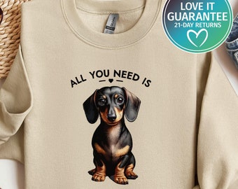 Schattig teckel sweatshirt, cadeau voor hondenliefhebbers, gezellige worstje hondentrui, schattig Doxie T-shirt, shirt hond moeder, T-shirt teckel vader
