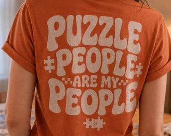 Puzzle Club Shirt, Puzzle People Are My People, Jigsaw Puzzler Back Print Tee