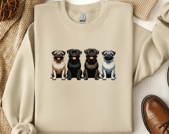 Linda sudadera amante de los Pug, camisa amante de los perros, mamá perro, sudadera de papá perro, sudadera Pug, sudadera con estampado animal, regalo para los amantes de los Pug