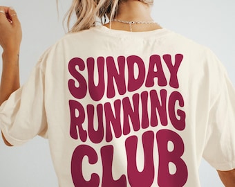 Sunday Running Club T-Shirt, Retro Runner Tee, Marathon Training Shirt, Running Gift, Casual Running Outfit, Vintage Running Club Shirt