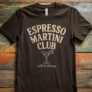 Chemise club Martini expresso, cadeau pour amateur de Martini, t-shirt club martini, Tini Time, cadeau pour elle, chemise cocktail pour elle, EVJF