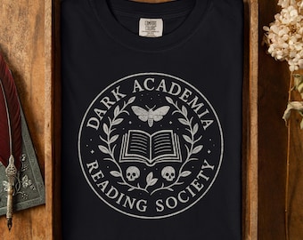 Dark Academia Shirt, Dark Romantasy, Gothic Clothes, Moth Shirt, Vintage Shirt, Dead Poets Society, Edgar Allan Poe, Book Lover Gift