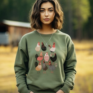 Adorable Chicken Sweatshirt, Farm Life Apparel, Chicken Lover Gift, Cute Christmas Sweater, Cozy Animal Lover Present, Chicken Lady Shirt