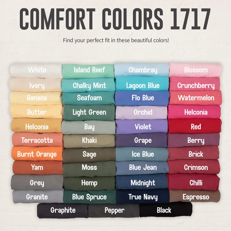 Comfort Colors 1717 T Shirt Multiple Colors Available, Comfortable Casual Wear, Unisex Tee, Trendy Fashion, Popular Shirt